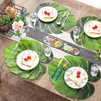 [HOT ZEXKLIOALQAQ 529] 6Pcs ประดิษฐ์ Monstera Leaf Shape Placemats Anti Slip Table Mat Party Decors