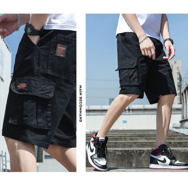 กางเกงขาสั้น-กางเกงขาสั้นลำลองผู้ชายไซส์-m-4xlเอวยางยืดกระเป๋าข้างผ้าดีคุณภาพดีและราคาถูก