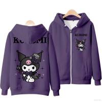 YT Anime Kuromi My Melody Jacket Hooded Tops Long Sleeve Coat Casual Loose Graphic Sports Outerwear Plus Size TY