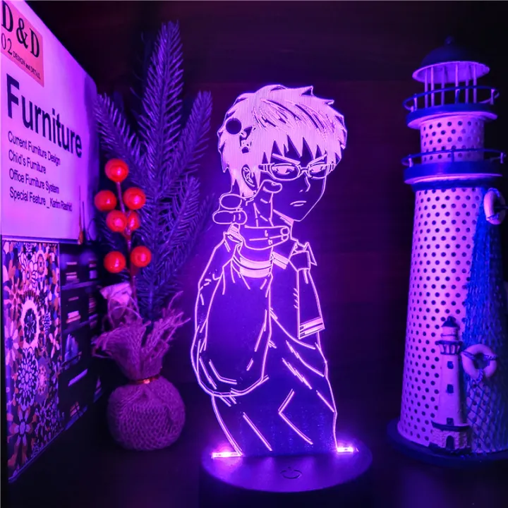 The Disastrous Life of Saiki K 3D Illusion Anime Lamp Nightlights 7 Color  Changing Lampara Led For Christmas Gift | Lazada PH