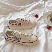 ﹊  Port of flavour restoring ancient ways female canvas shoes 2019 new students ulzzang shoes joker han edition white shoe summer new tide