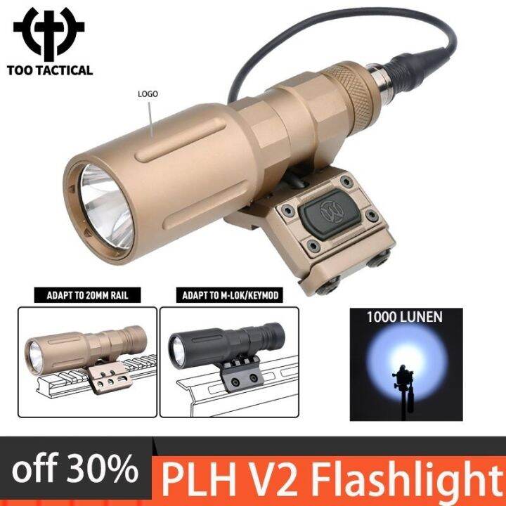 Metal PLH V2 Tactical Flashlight Modlit Weapon Scout Light With Remote