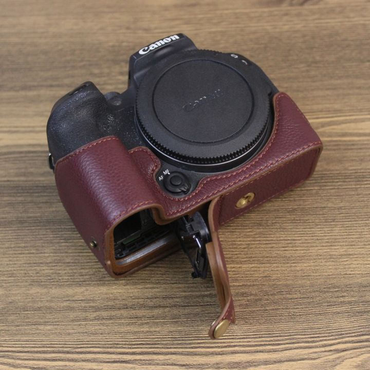 genuine-real-leather-case-camera-bag-for-canon-eos-r10-half-body-base-cover-with-bottom-port