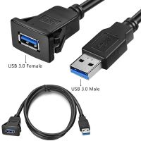 USB2.0 3.0 Male to Female AUX Recessed Panel Mount Extension Cable for Car Truck Boat Motorcycle Dashboard 1m/2m;