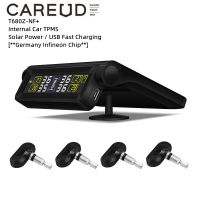 CAREUD T680-NF+ ระบบตรวจสอบความดันลมยางรถยนต์ภายใน + 4 เซ็นเซอร์ภายในขับเคลื่อน USB / พลังงานแสงอาทิตย์