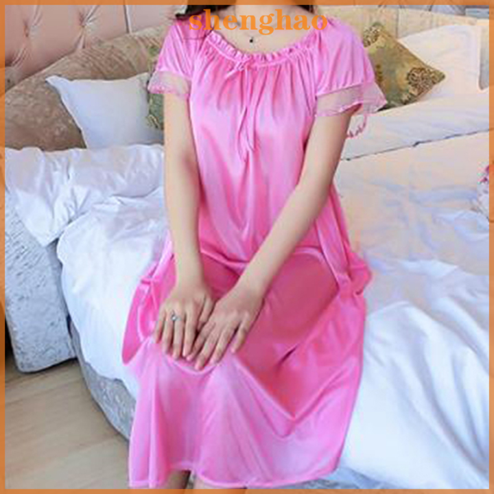 shenghao-ชุดนอนผ้าซาตินลูกไม้สำหรับผู้หญิง-ชุดนอนยาวชุดชั้นในงานปาร์ตี้เสื้อสำหรับเจ้าสาวเจ้าสาวเจ้าสาว