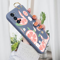 พร้อมเคสโทรศัพท์ OPPO Reno 6 4G 5G Reno6 Pro 5G Reno6 Z 5G Reno6Z 5G Reno4 Pro 5G (พร้อมสายรัดข้อมือ) เคสกระต่ายขอบสี่เหลี่ยมของเหลวปลอกซิลิโคนคลุมทั้งหมดกล้องกันกระแทก