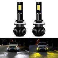 Newest Dual Color Change LED Car Fog Light Bulb Styling Source 20W H3 H7 H8 H11 9005 HB3 9006 HB4 H27 880 Front Fog Lamps 12v