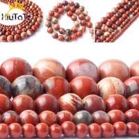 【LZ】 Natural Red Jaspers Stone Beads Rodada Loose Spacer Beads Fazer Jóias Pulseira DIY Encantos Colar 15 Polegadas 4mm 6mm 8mm 10mm 12mm