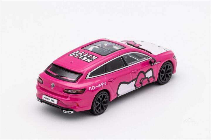 gcd-1-64-cc-arteon-r-shooting-brake-hunting-edition-pink-cartoon-lhd-diecast-model-car