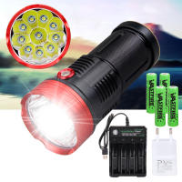 อัลตร้าสดใส6000 Lumens 10 * ไฟฉาย LED 3โหมดแสงกันน้ำตั้งแคมป์ Huting แสงไฟฉาย4*18650แบตเตอรี่ชาร์จ USB