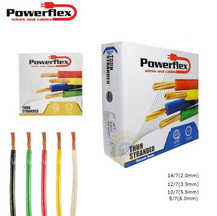 Powerflex THHN Electrical Wire 14/7(2.0mm),12/7(3.5mm),10/7(3.5mm), 8/7