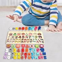 Koolsoo Montessori ของเล่นตัวอักษรแป้นสำหรับเกมจับคู่สำหรับเด็กอายุ3-5ปีของขวัญวันหยุด