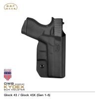 ซองพกนอก KYDEX ( OWB ) Glock 43 / Glock 43X (Gen 1-5) By B.B.F Make (K0850) ดำ ขวา