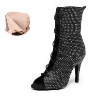 hot【DT】 Rhinestione Top Latin Woman Up Ballroom Laino Shoes Heel Dancing