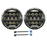 【Headlight】2pcs 7inch Motorcycle LED Headlight Projector 6000K Motor Car Headlamp Round Light for Jeep Wrangler Touring / Softail Models Universal Headlight