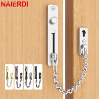 ⊙ஐ NAIERDI Door Chain Lock 304 Stainless Steel Security Anti-theft Door Chain Latch Buckle Guard with Nail Free Glue Door Hardware