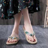 Women Summer Anti-slip Flower Pattern Sweet Flip Flops Sandals