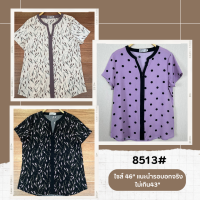 Laboratory 8513# เสื้อพิมพ์ลายซิปหน้า แขนสั้น ไซส์ 46"