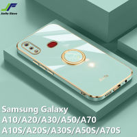 JieFie ชุบสำหรับ Samsung Galaxy A10S / A10 / A20S / A20 / A30S / A30 / A50S / A50 / A70S/A70ท่อหรูหราสไตล์ Girly TPU Anti-Drop กรณีที่มีนาฬิกาโทรศัพท์ขาตั้งแบบยืน