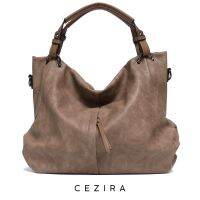 CEZIRA Brand Large Womens Leather Handbags High Quality Female Pu Hobos Shoulder Bags Solid Pocket Ladies Tote Messenger Bags