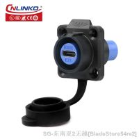 CNLINKO Waterproof Type-C USB 3.1 3A Female Socket Jacks Panel Mount USB-C Connector for Charging Data Line Wire Cable Transfer