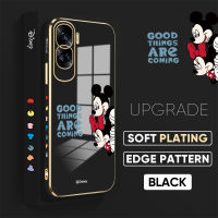 เคส PMP สำหรับ Honor 90 5G 90 Lite 5G ฟรีสายคล้องน่ารักการ์ตูนมิกกี้ Minie Mouse เคสชุบขอบสี่เหลี่ยมลายเคสโทรศัพท์เคสโทรศัพท์นิ่มชุบหรูหรา