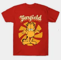 CNY Chineses Dragon ปีใหม่สีแดง,ตัวการ์ตูน Garfield เสื้อยืดคอกลมผ้าฝ้ายกราฟิกแมวสำหรับผู้ชาย/เสื้อ Gils เด็กชาย Distro Age 1 2 3 4 5 6 7 8 9ปี/เสื้อผ้าแม่เด็ก