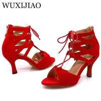 WUXIJIAO New Red And Glod Flash Bushasha Soft Dance Shoes Latin Bottoms Kizomba Tango Ballroom Dance Shoes