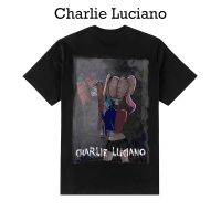 Charlie Luciano เสื้อยืดแขนสั้นสำหรับผู้หญิง,เสื้อยืดแขนสั้นใหม่เอี่ยมแฟชั่นของผู้ชายฤดูร้อน