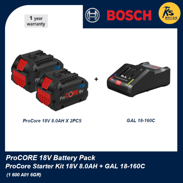 BOSCH 18V Starter Kit 2 X 18V ProCORE 8.0 Ah + GAL 18V -160 C | Lazada