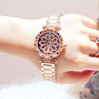 Direct selling 19 new authentic fashion trend watches womens diamond-encrusted time-to-run steel belt student watches 〖WYUE〗