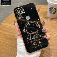 AnDyH 2022 New Design For Infinix Hot10 X682 Case Luxury 3D Stereo Stand Bracket Astronaut Fashion Cute Soft Case