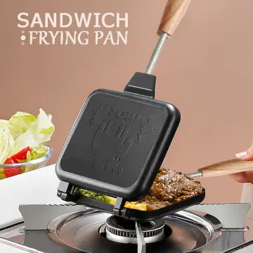 Sandwich Maker Pan Dual Sided Plate Frying Pan Flip Grill Pan