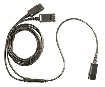 ชุดหูฟังตัดการเชื่อมต่ออย่างรวดเร็วสายไฟY Adapterสายเคเบิลเทรนเนอร์สำหรับTraining Center,ใช้งานร่วมกับเดียวกันQDชุดหูฟังQDสายตัวแยก