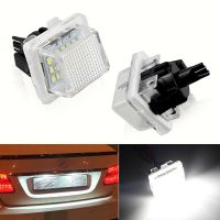 Untuk Benz โคมไฟ LED Plat Nomtuk Benz W204 (5D) W207 W216 W212 W221 6000K 12V 18 Leds Lisensi Mobil Sesi