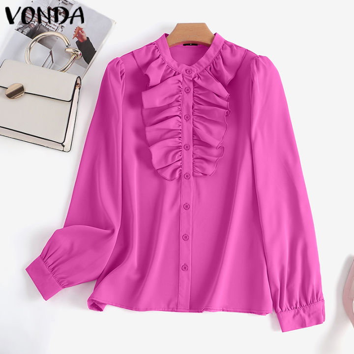 จัดส่งฟรี-fancystyle-vonda-เสื้อมีระบายสำหรับเดินทางแฟชั่นของผู้หญิงเสื้อมีแขนยาวสำหรับใส่ทำงาน-2