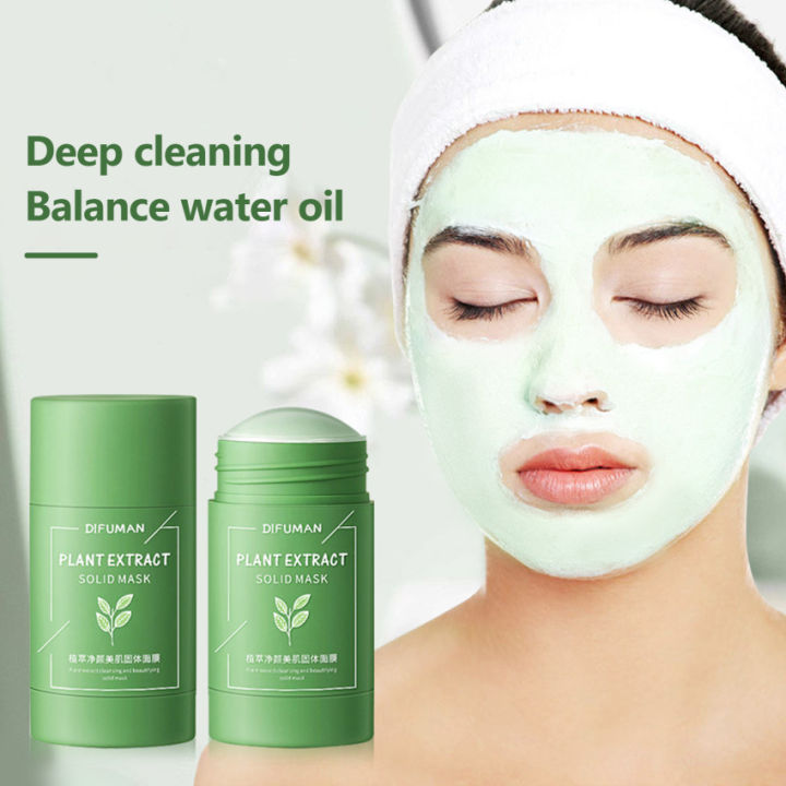 Green Tea Mask Stick Cleansing Solid Mask Oil Control Anti Acne Cleans ...