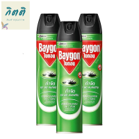 [พร้อมส่ง!!!] ไบกอน สเปรย์กำจัดยุง มด แมลงสาบ สีเขียว 600 มล. x 3 กระป๋องBaygon Green Spray Mosquito 600 ml x 3 รหัสสินค้าli0186pf