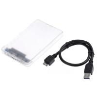 USB 3.0 2.5 Inch Transparent External Hard Drive Enclosure Case SATA HDD Universal Computer Cables Connectors