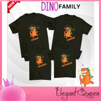 สง่างาม❤เสื้อยืดครอบครัว Dino ราชินีสำหรับครอบครัวเสื้อยืดผ้าฝ้ายบาจูสำหรับวันเกิดของเด็กเสื้อสีดำ