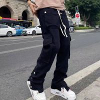 (ร้อน) Y2K สีดำ Streetwear ลำลอง Techwear เกาหลีกางเกงคาร์โก้ผู้ชายหลวมเอวต่ำ Joggers กางเกง Alt ถุงกางเกงเสื้อผ้า