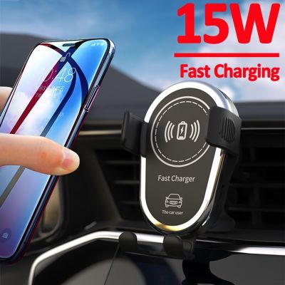 15W Wireless Car Charger Mount Air Vent Mobile Phone Holder Stand Fast Charging Station For iPhone 14 13 12 11 X Xiaomi Samsung