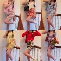 COD ☜✕ The Monolopy Shop28dfgs8dgs 【lowest price】安全裤 Women Solid Color Plaid Skirt High Waist Short Skirt 半身裙女夏2020新款紫色bm裙子高腰蓝色格子裙显瘦春秋A字裙短裙