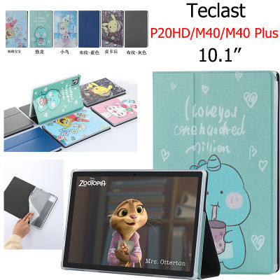 เคสฝาพับหนังพิมพ์ลายการ์ตูนสีสำหรับ Teclast P20HD M 40 P20 HD 10.1 หนัง PU เคสแบบพับปิดได้ M40แท็บเล็ต PC Teclast Pro 10.1นิ้วเคสพับฝาเป็นฐานขาตั้งเปลือกแข็ง