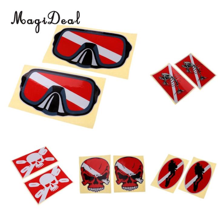 set-2-large-waterproof-reflective-scuba-diving-tank-cylinder-fin-flippers-stickers-decals-accessories