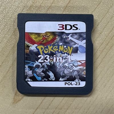 การ์ดความจำซีรีย์โปเกมอน DS เกม23 In 1สำหรับ NDS 3DS เครื่องเล่นวิดีโอเกมภาษาอังกฤษเวอร์ชั่นสหรัฐ