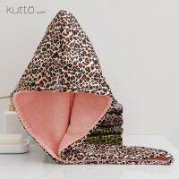 [COD] New product Gutian rabbit net red dry hair towel absorbs quick-drying leopard double-layer thickened soft cap stock