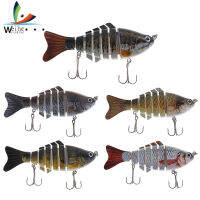 Weihe 7ส่วนล่อตกปลา10เซนติเมตร15.4กรัมตกปลาทะเลจำลอง Swimbait Crankbait กับ2ตะขอแหลมตกปลารอกชุด