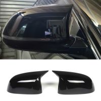 2 Pcs Glossy Balck Cover Auto Rearview Mirror Cap Covers Blind Spot Mirror Fit for BMW 2014-2018 F15 X5 F16 X6 F26 X4 F25 X3